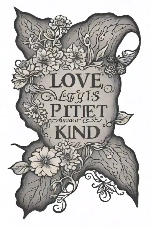 Tasmania Outline Using Quote 'Love Is Patient Love Is Kind'