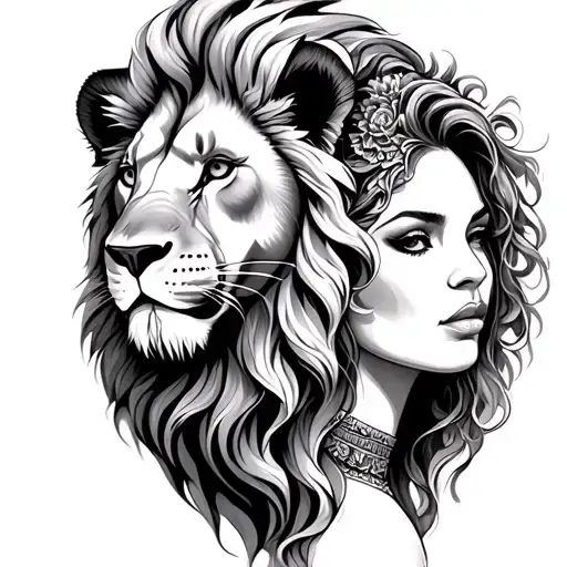Lion And Woman