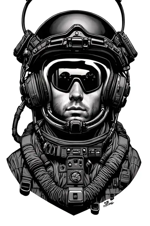 Fighter Pilot In Cockpit