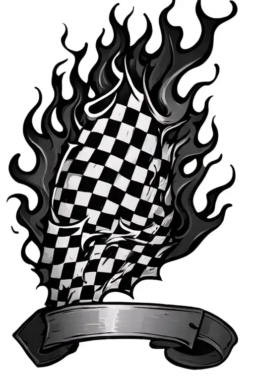 Checkers And Flames Left Arm