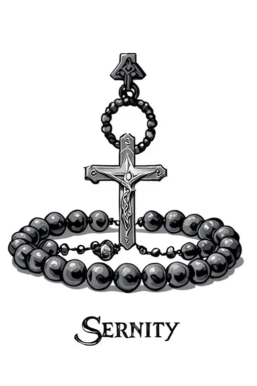Rosary And Beads Are Serenity Prayer