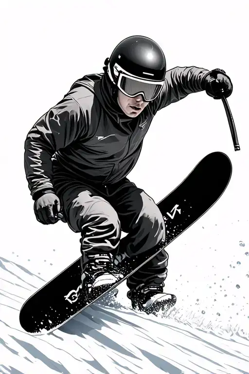 Snowboarder Riding