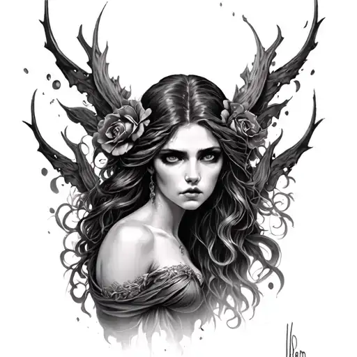 Lilith By John Collar In Monochrome Realistic Style For The Right Forearm