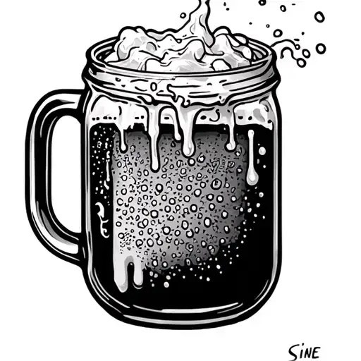 Sine Spilling Beer In A Jar
