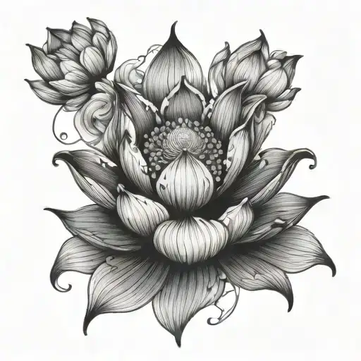 Sitting On Lotus Flower Blooming