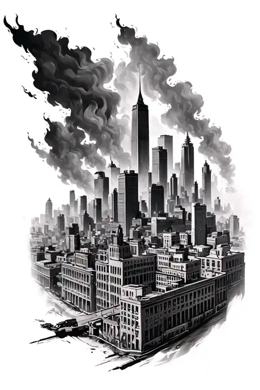 Realistic City Thats Burning