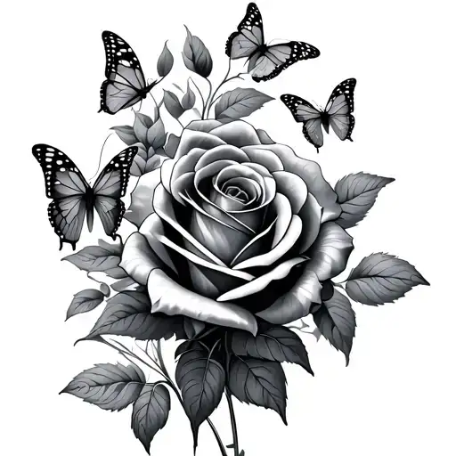 Roses And Butterflies