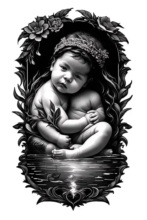 Memorial Tattoo For Baby Named River