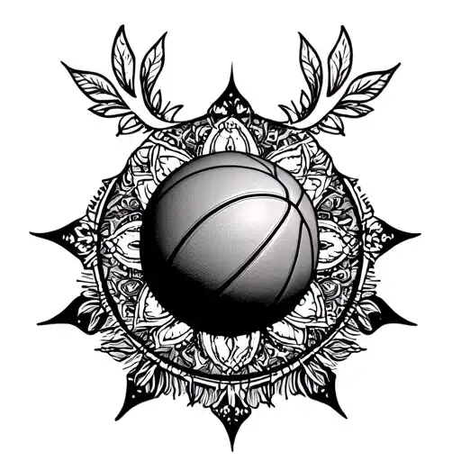 A Spiritual Mandala Incorporating Elements Of Basketball And Entrepreneurship