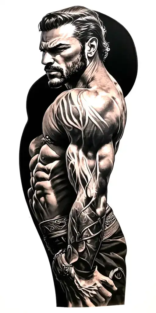 Gay Tattoo Of A Muscle Man In His 50'S With A Surprise Twist