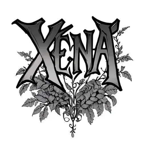Xena Lettering Up And Down With Vines
