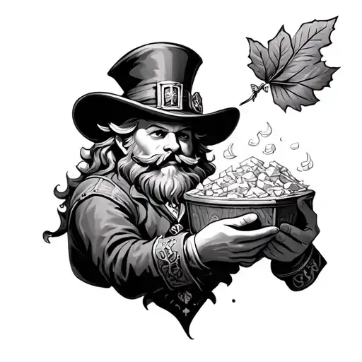 Leprechaun Holding Treasure