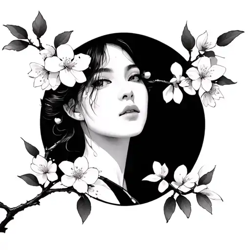 Cherry Blossom Branch Full Sleve