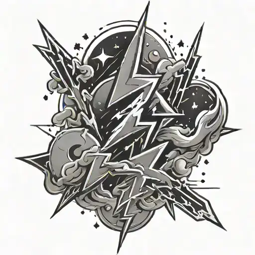 Lightning Bolts And Stars