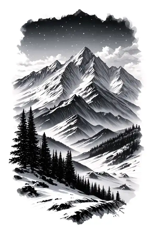 A Snowly Mountain Landscape
