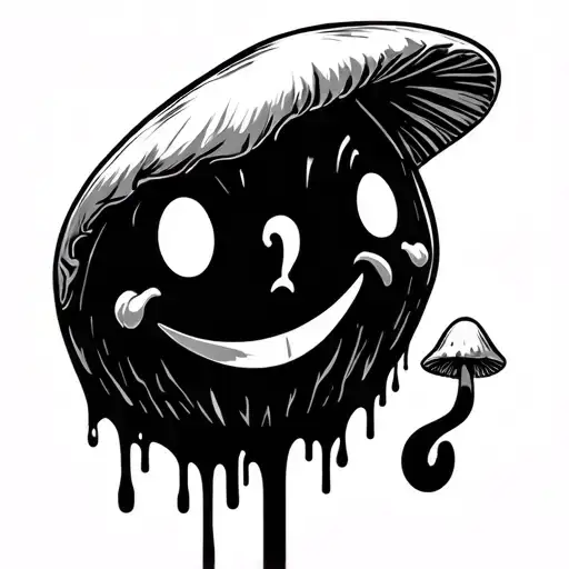 Gnomes Mushrooms Dripping Smiley Face With A Semi Colon
