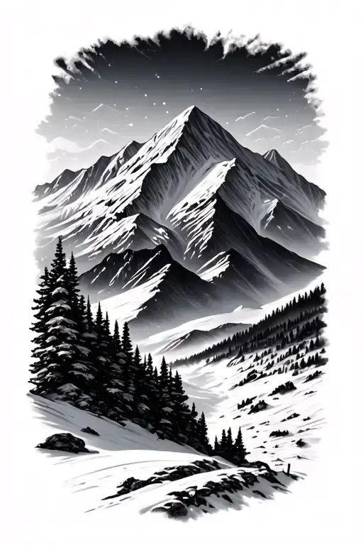 A Snowly Mountain Landscape