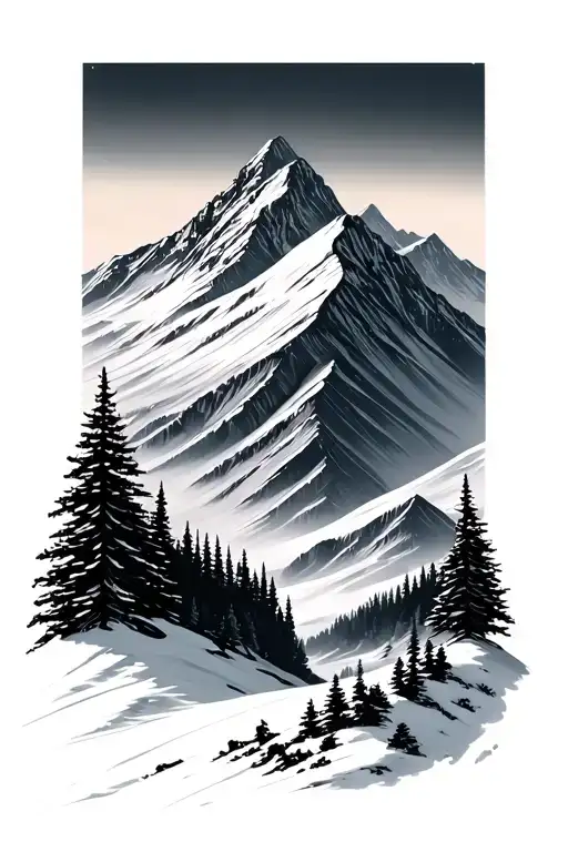 A Snowly Mountain Landscape