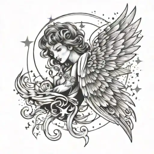 Soan With Angel Wing And Stars