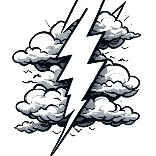 Filler Lightning Bolts And Clouds Floating
