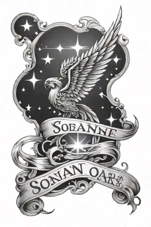 First Name Soan With Angel Wings And Shooting Star
