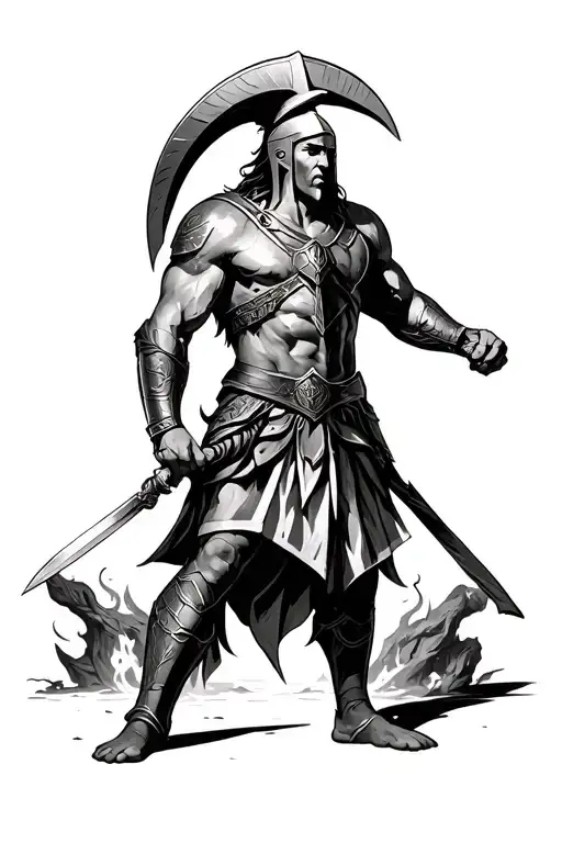 Spartan Warrior Vini Vidi Vici And Balance Between Hearth And Brain