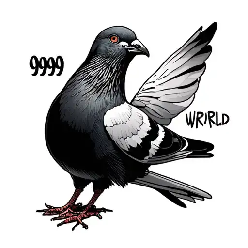 The Number 999 Juice Wrld With A Very Small Peace Pigeon That Is Only Indicated As A Shadow