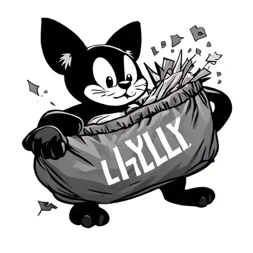 Felix The Cat Pulling Words Out Of His Bag Of Tricks