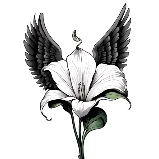 Peace Lily With Angel Wings