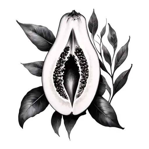 Papaya Suggestive Vulva Shapes Hidden