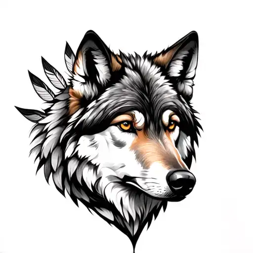 Wolf And Feathers