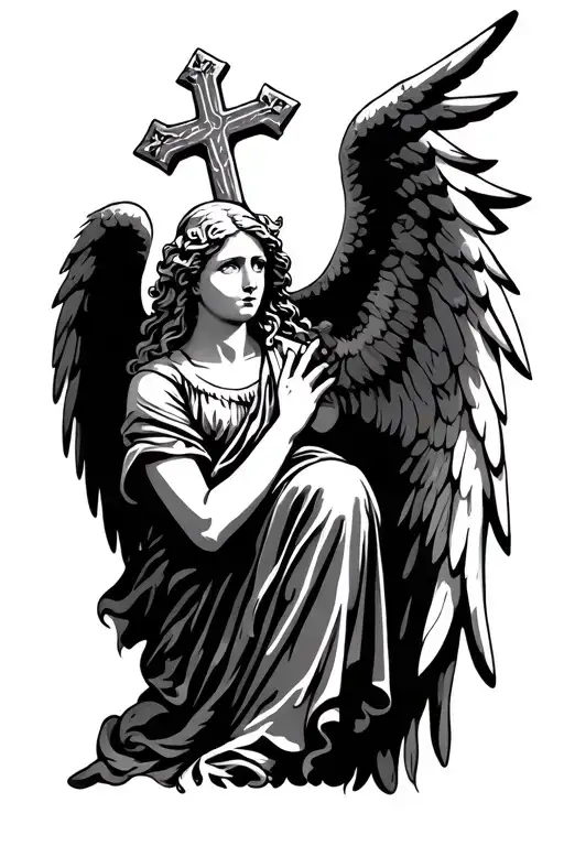 Angel Holding Cross
