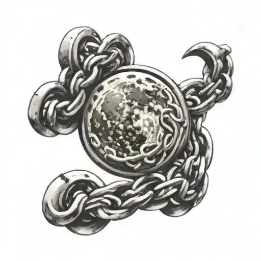 Moon Made Out Of Tow Chains Forming