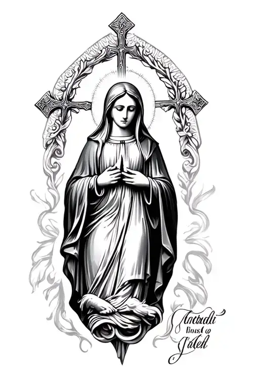 Virgen Mary With Cross