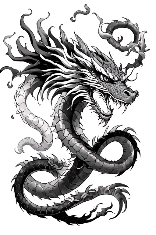 Full Sleeve Shenron Tattoo With Dragon Balls