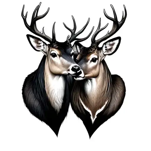 Buck And Doe Heart Shape