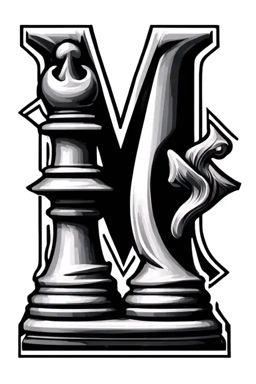 Chess Piece Letter M