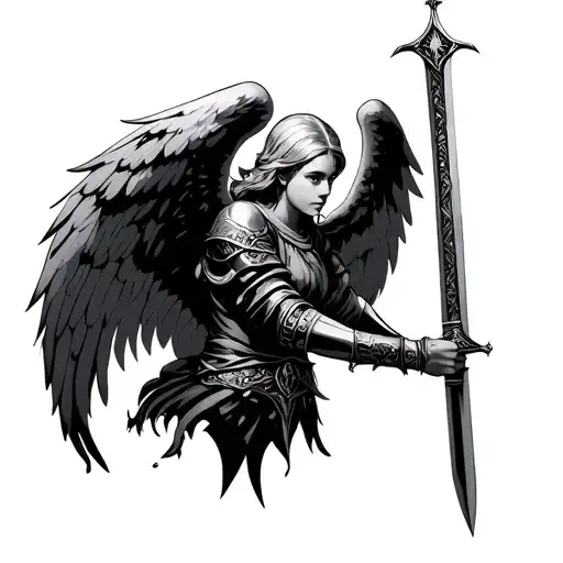 Warrior Angel Holding A Sword