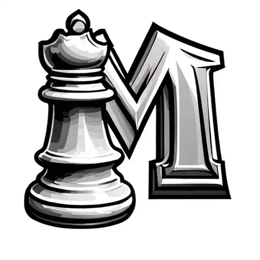 Chess Piece Incorporating The Letter M