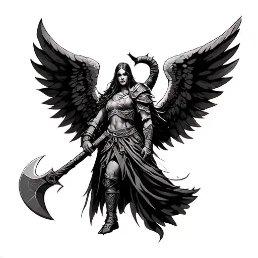 Warrior Angel Battle Ax