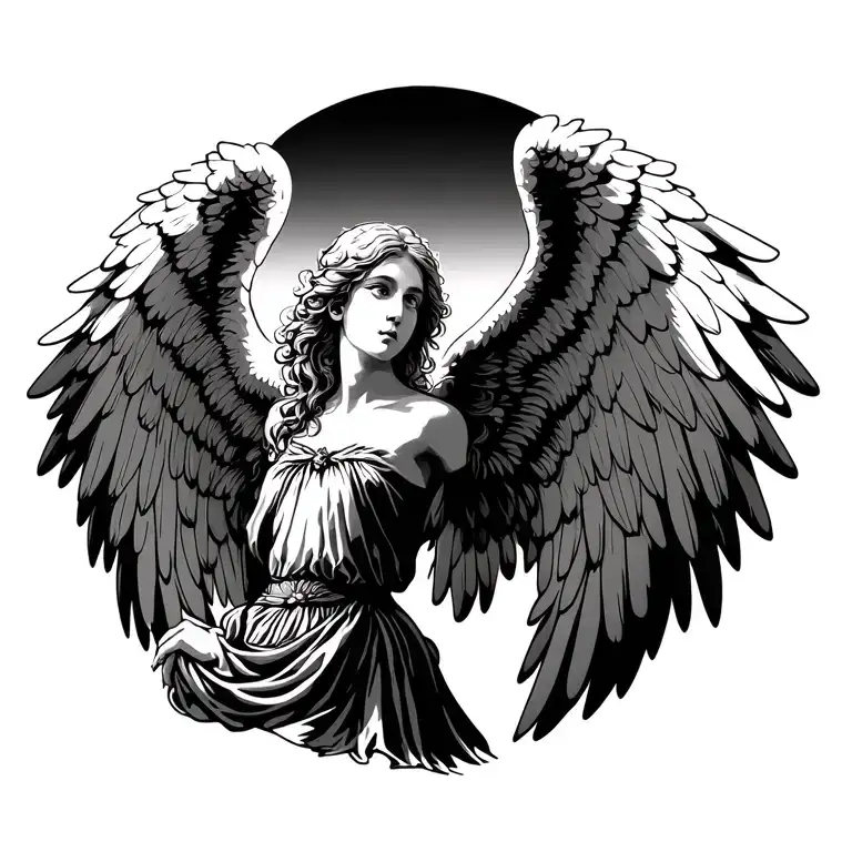 Angel With Wings Spread