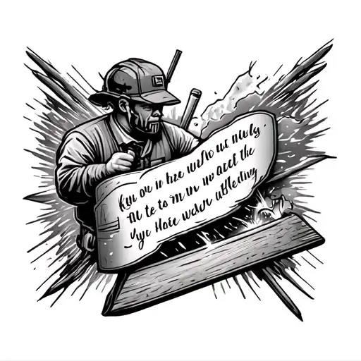 A Welding Tattoo With A Bible Verse About Hard Work