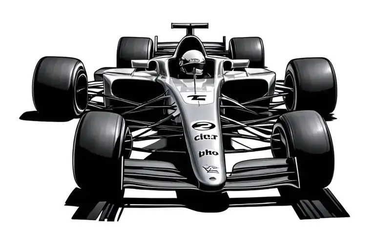 F1 Car One Line Art