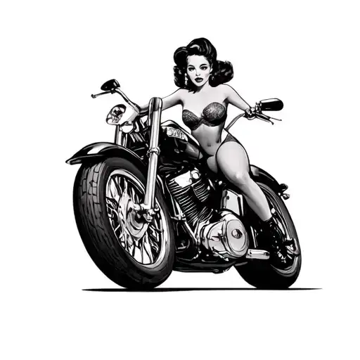 Busty Pin Up Girl Riding