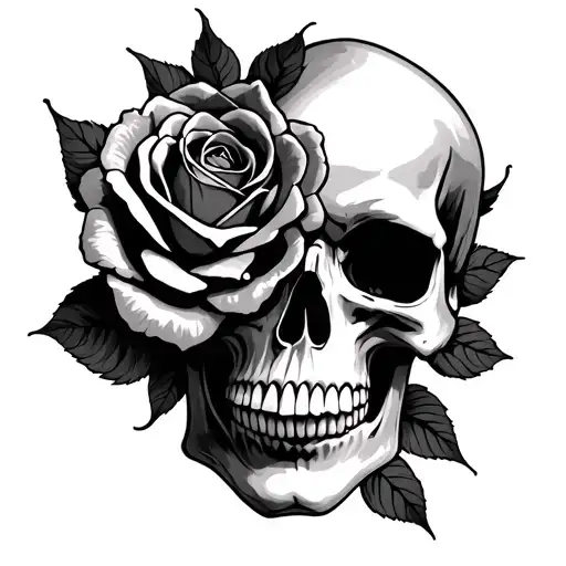 Skull And Rose
