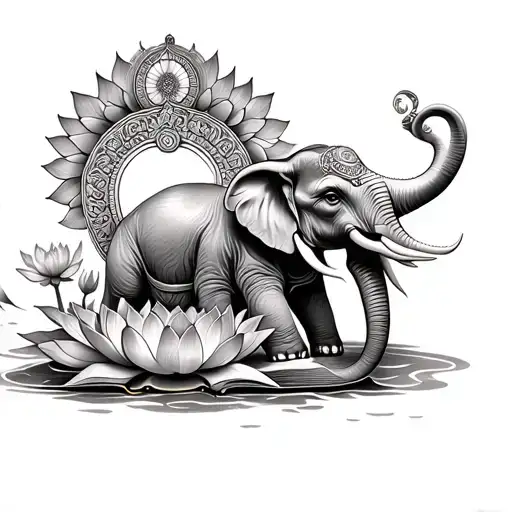 Book Eight Petal Bloomed Lotus For Lord Brahma And An Elephant