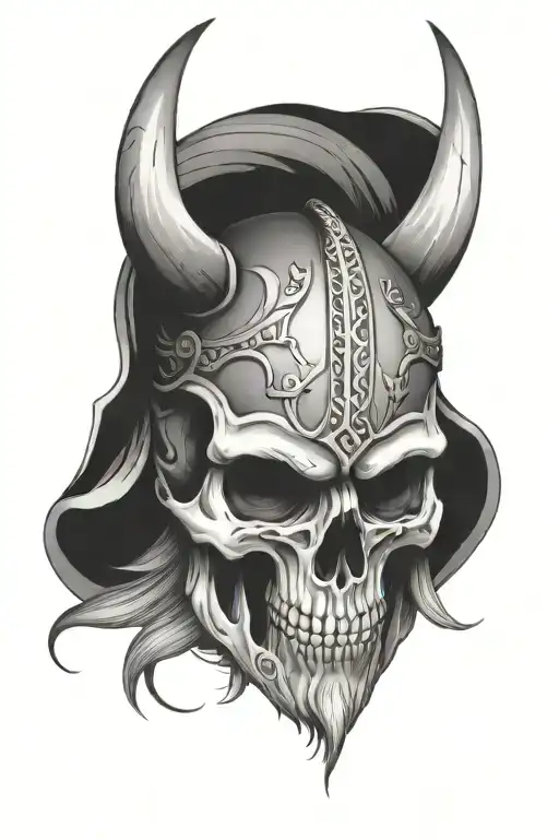 Viking Skull With Horns