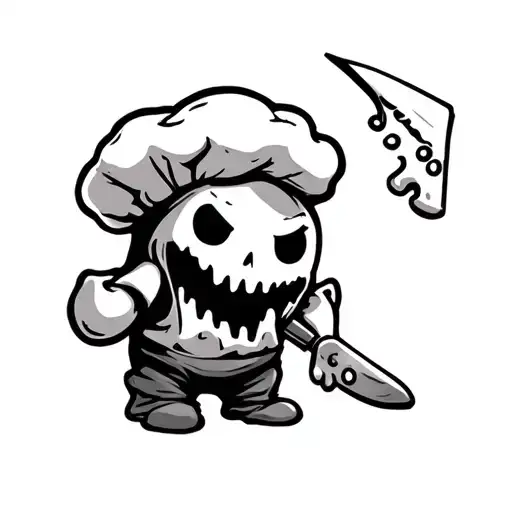Cute Ghost Cook With Knife