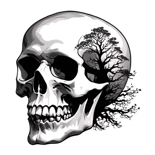 Dark Skull And Trees