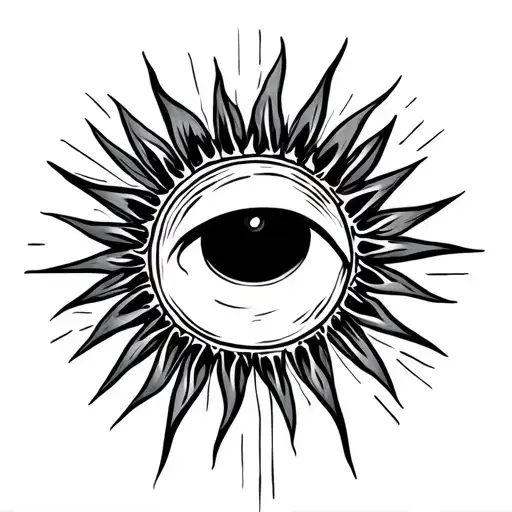 Sun Shining And Eneryatic Shapes Representing